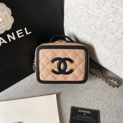 Alternative view of Replica Chanel Quilted Caviar Small Vanity Case A93342
