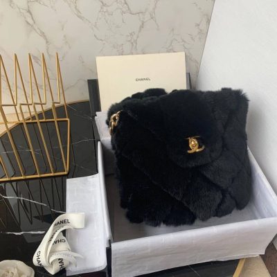 Alternative view of Replica Chanel Shearling Lambskin Bucket Bag As2241