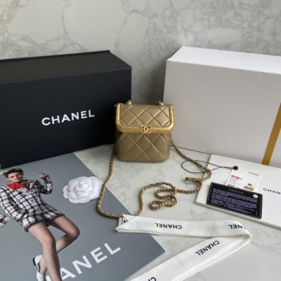 Alternative view of Replica Chanel Small Lambskin Kiss-Lock Bag As1885