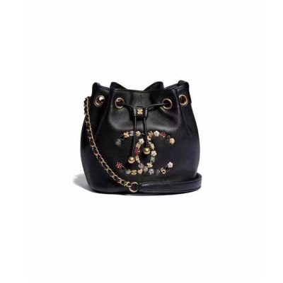 Replica Chanel Studded Cc Detail Drawstring Bucket Bag As1883