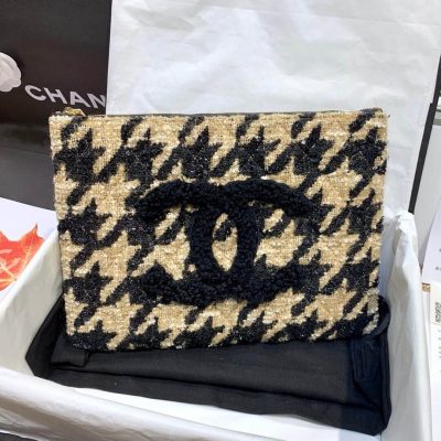 Alternative view of Replica Chanel Tweed Pouch Clutch Bag Ap0803