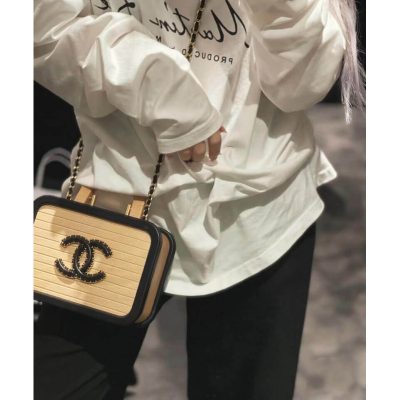 Alternative view of Replica Chanel Vanity Case Beech Wood As2926 Beige Black