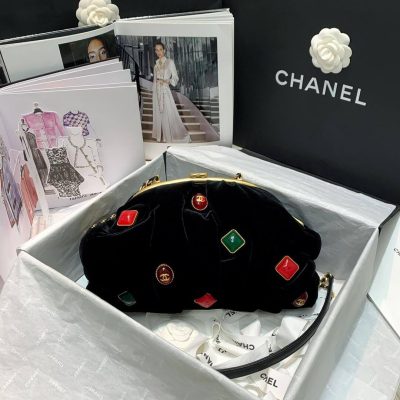 Replica Chanel Velvet Clutch With Enamel As2137
