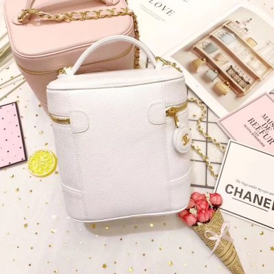 Alternative view of Replica Chanel Vintage Caviar Vanity Cosmetic Bag A12