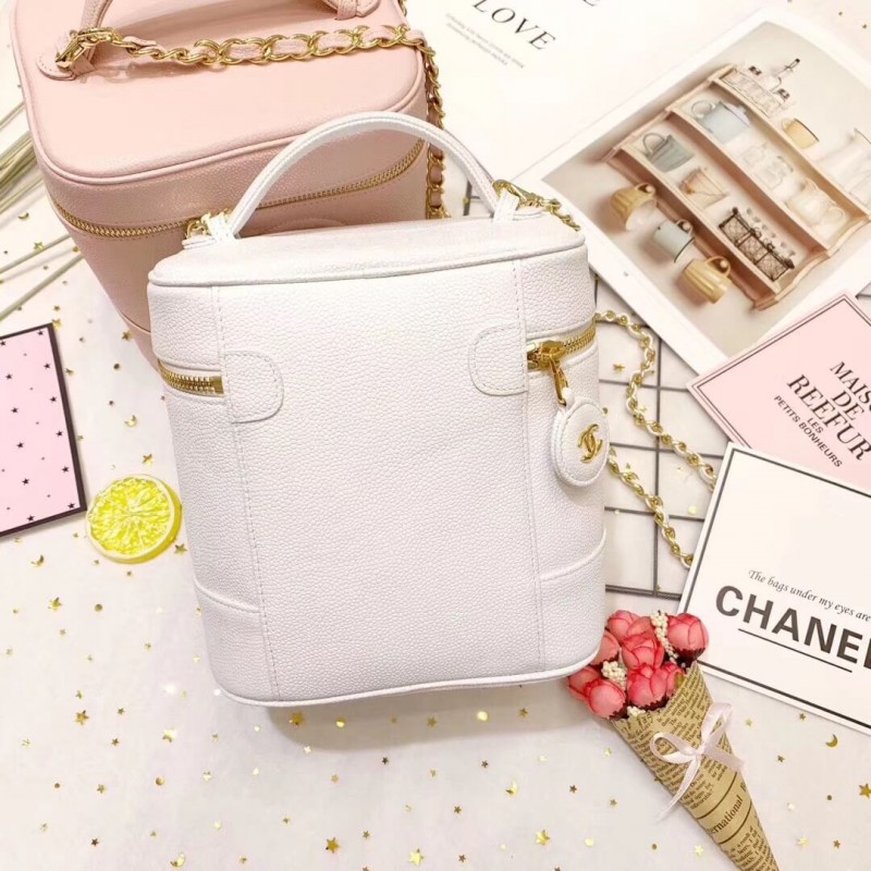 Replica Chanel Vintage Caviar Vanity Cosmetic Bag A12 - Image 2