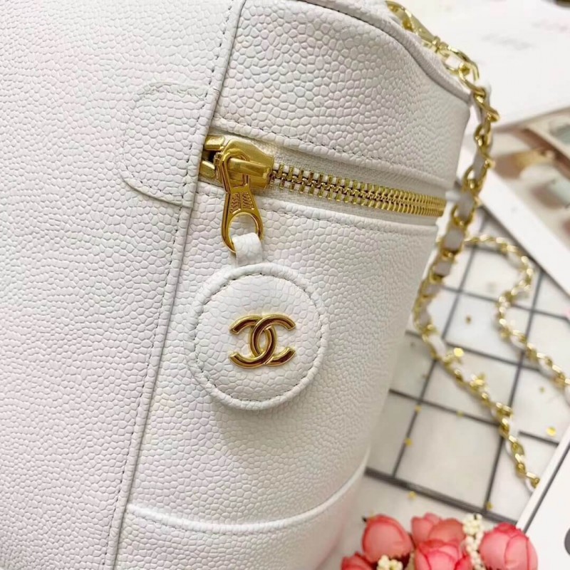 Replica Chanel Vintage Caviar Vanity Cosmetic Bag A12 - Image 3