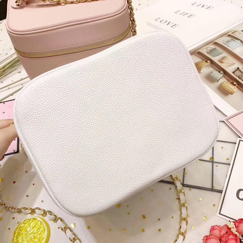 Replica Chanel Vintage Caviar Vanity Cosmetic Bag A12 - Image 6