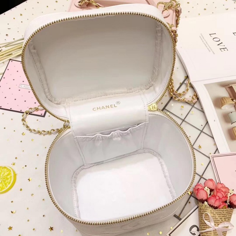 Replica Chanel Vintage Caviar Vanity Cosmetic Bag A12 - Image 8