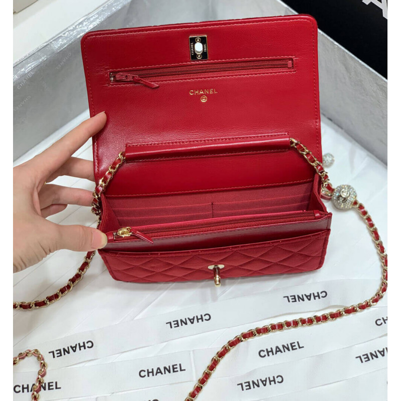 Replica Chanel Woc With Cc Details On Strap Ap1450 In Velvet - Image 11
