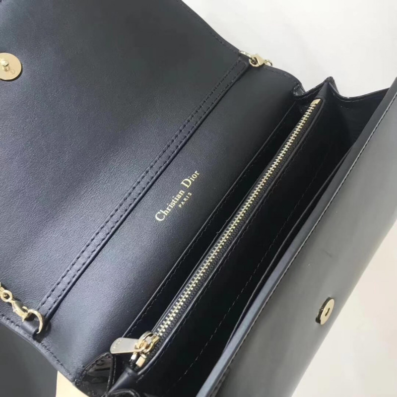 Replica Christian Dior Black 30 Montaigne Patent Calfskin Wallet On Chain S2059 - Image 10