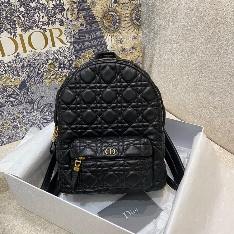 Replica Christian Dior Black Cannage Lambskin Small Backpack M9221 - Image 5