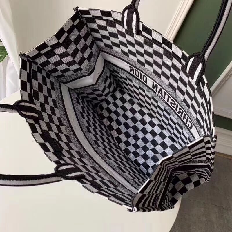 Replica Christian Dior Book Tote Black And White Bag M1286 - Image 6