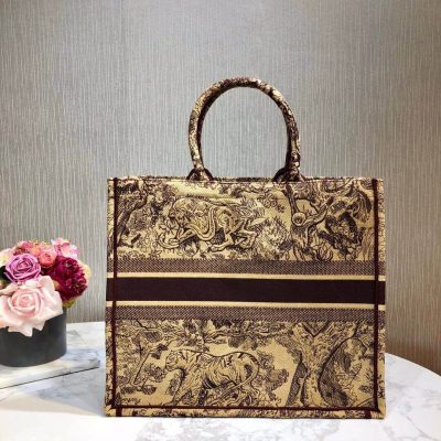 Alternative view of Replica Christian Dior Book Tote Black Toile De Jouy Bag M1286