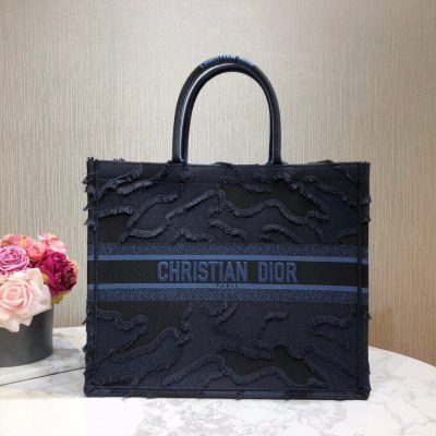 Alternative view of Replica Christian Dior Book Tote Blue Camouflage Embroidery M1286