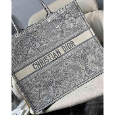 Alternative view of Replica Christian Dior Book Tote Grey Toile De Jouy Bag M1286