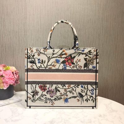 Alternative view of Replica Christian Dior Book Tote Multicolor Rosa Mutabilis Embroidery M1286