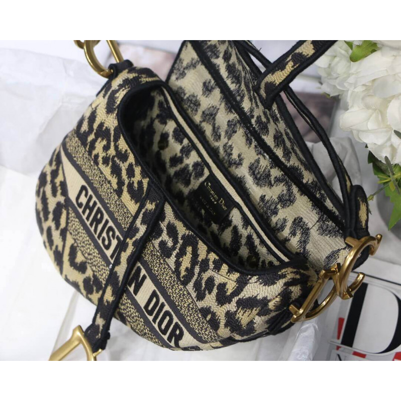Replica Christian Dior Borsa Saddle Ricamo Mizza Beige Multicolore M0446 - Image 11