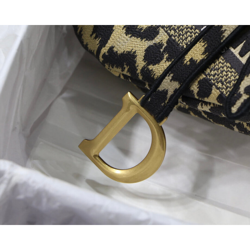 Replica Christian Dior Borsa Saddle Ricamo Mizza Beige Multicolore M0446 - Image 5