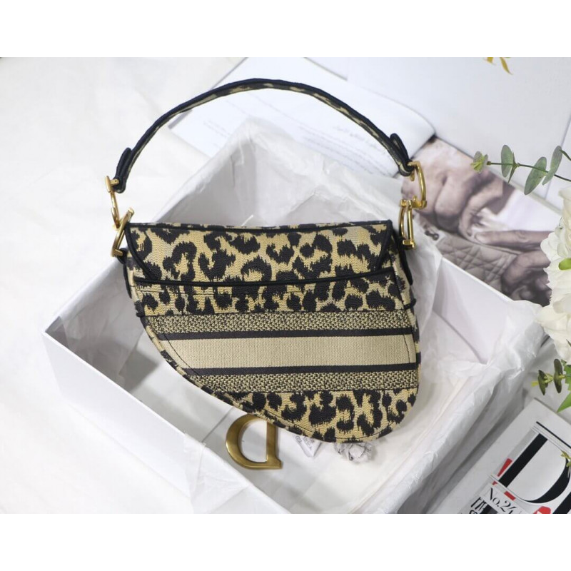 Replica Christian Dior Borsa Saddle Ricamo Mizza Beige Multicolore M0446 - Image 6