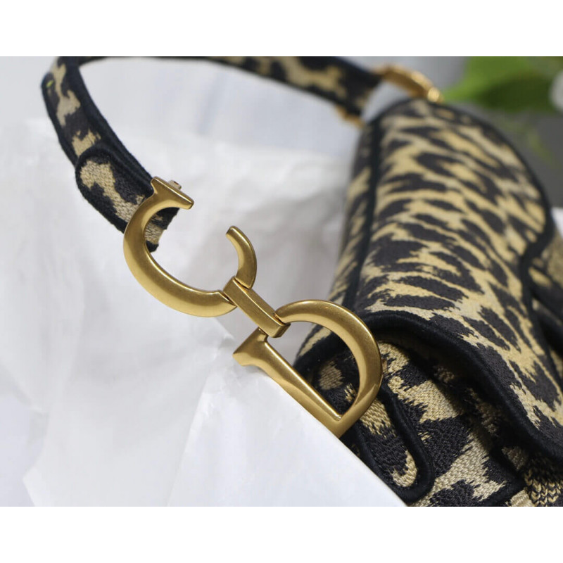 Replica Christian Dior Borsa Saddle Ricamo Mizza Beige Multicolore M0446 - Image 7