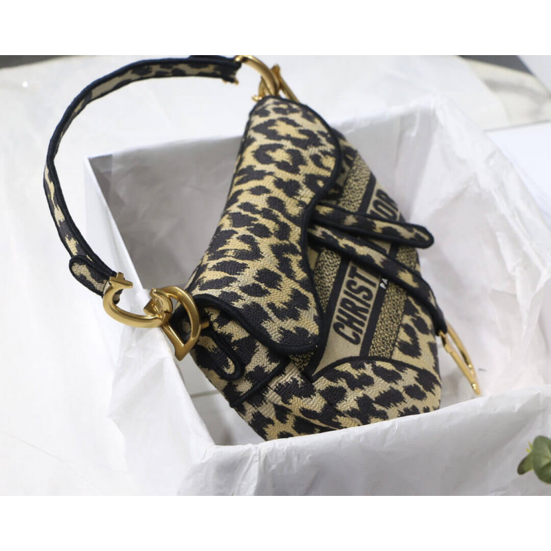 Replica Christian Dior Borsa Saddle Ricamo Mizza Beige Multicolore M0446 - Image 8