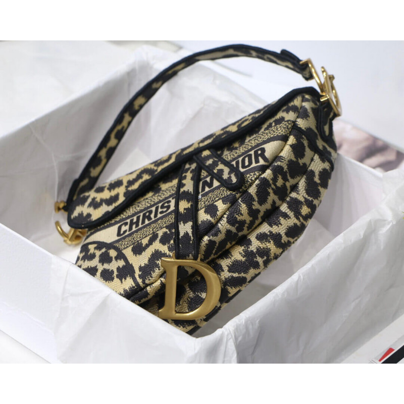 Replica Christian Dior Borsa Saddle Ricamo Mizza Beige Multicolore M0446 - Image 9