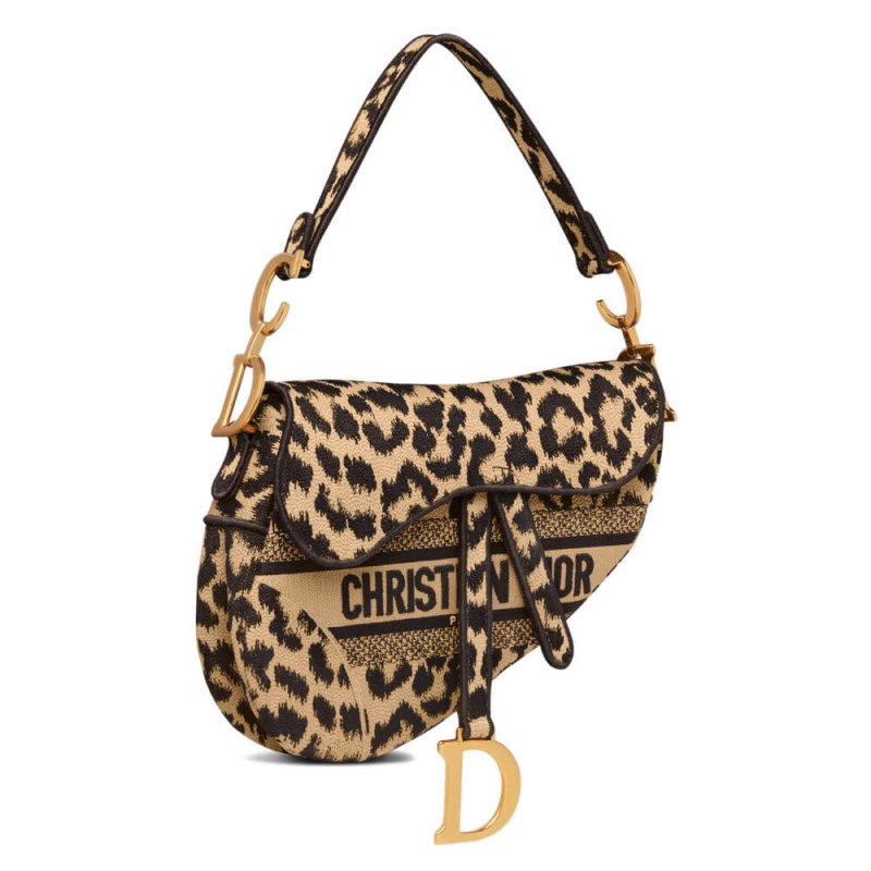 Replica Christian Dior Borsa Saddle Ricamo Mizza Beige Multicolore M0446