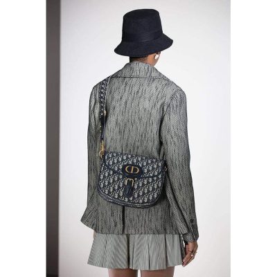 Alternative view of Replica Christian Dior Large Dior Bobby Bag In Blue Dior Oblique Jacquard M9320