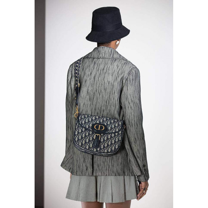 Replica Christian Dior Large Dior Bobby Bag In Blue Dior Oblique Jacquard M9320 - Image 2