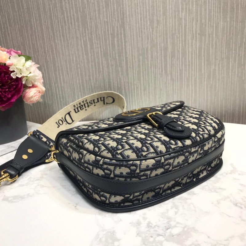 Replica Christian Dior Large Dior Bobby Bag In Blue Dior Oblique Jacquard M9320 - Image 11