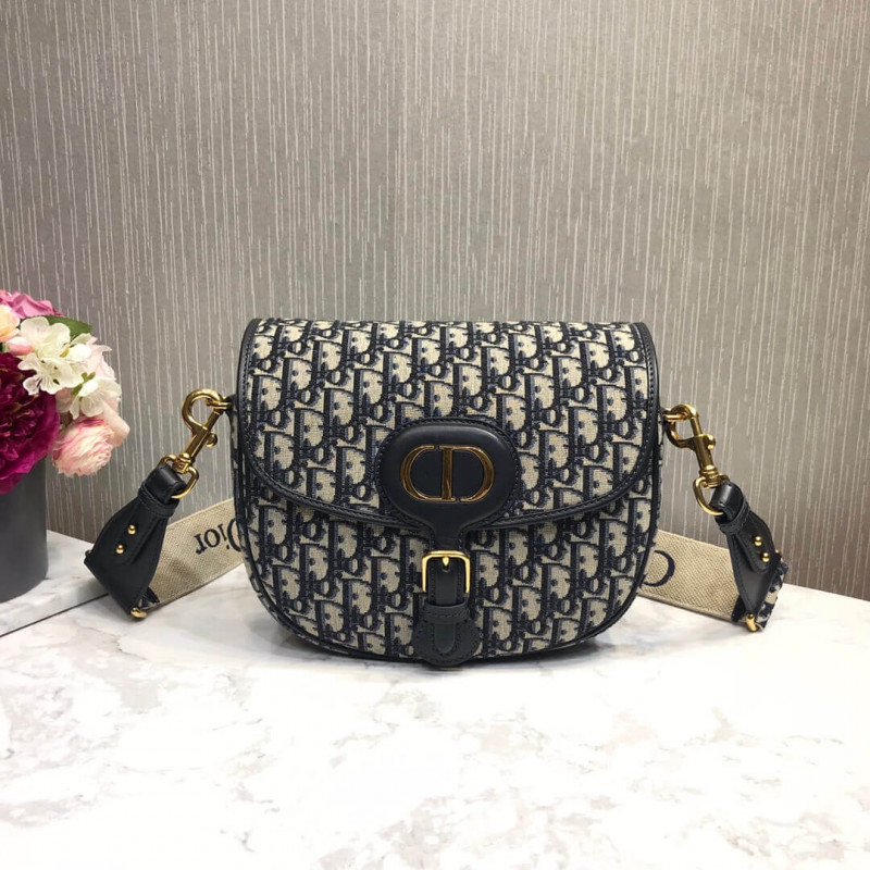 Replica Christian Dior Large Dior Bobby Bag In Blue Dior Oblique Jacquard M9320 - Image 3