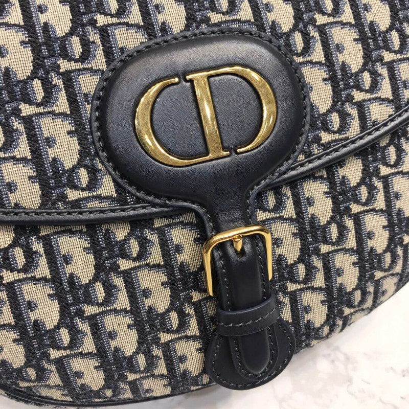 Replica Christian Dior Large Dior Bobby Bag In Blue Dior Oblique Jacquard M9320 - Image 6