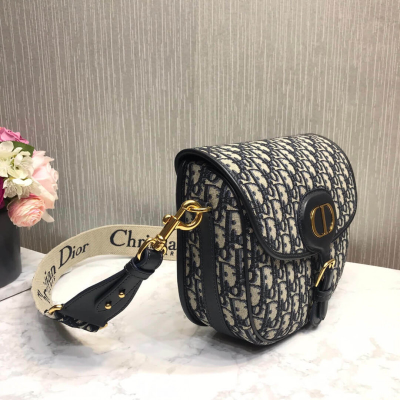 Replica Christian Dior Large Dior Bobby Bag In Blue Dior Oblique Jacquard M9320 - Image 8