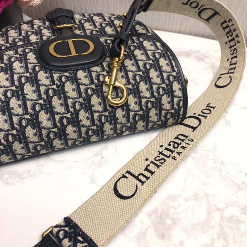 Replica Christian Dior Large Dior Bobby Bag In Blue Dior Oblique Jacquard M9320 - Image 10