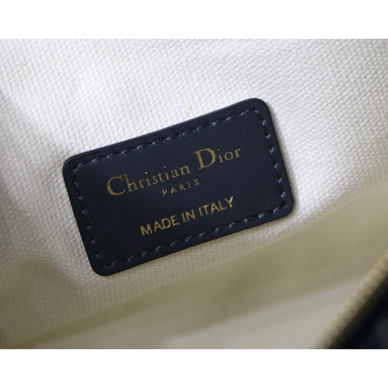 Replica Christian Dior Medium Diortravel Nomad Pouch In Blue Oblique Embroidery S5554 - Image 9