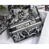 Best Replicas Bags - Christian Dior Medium Lady D-Lite Bag Black and White Around the World Embroidery M0565 Best Louis Vuitton LV Replica Bags On Sales