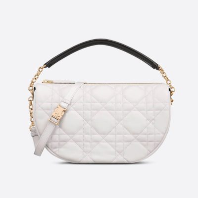Replica Christian Dior Medium Vibe Hobo Bag M7201 White Cannage Lambskin