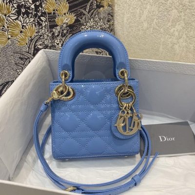 Alternative view of Replica Christian Dior Micro Lady Dior Bag In Patent Cannage Calfskin S0856