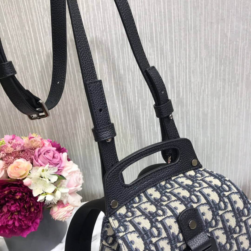 Replica Christian Dior Mini Saddle Backpack Navy Blue Dior Oblique Jacquard 1Ad086 - Image 12