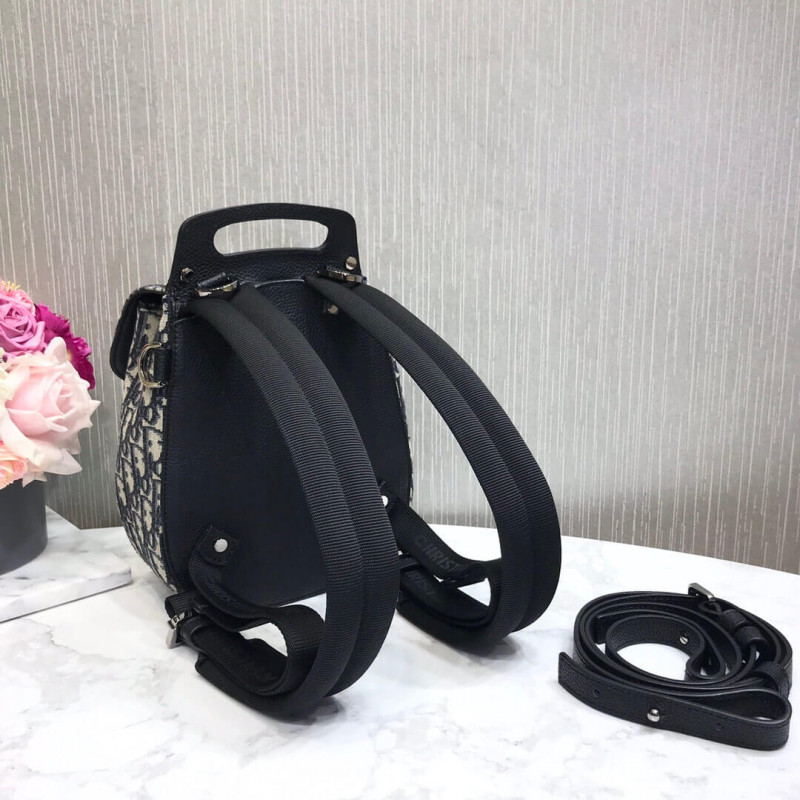Replica Christian Dior Mini Saddle Backpack Navy Blue Dior Oblique Jacquard 1Ad086 - Image 8