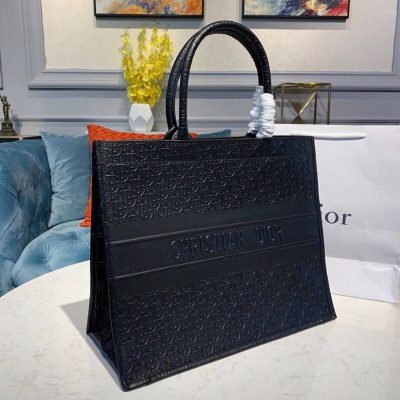 Alternative view of Replica Christian Dior Oblique Embossed Calfskin Leather Book Tote M1296