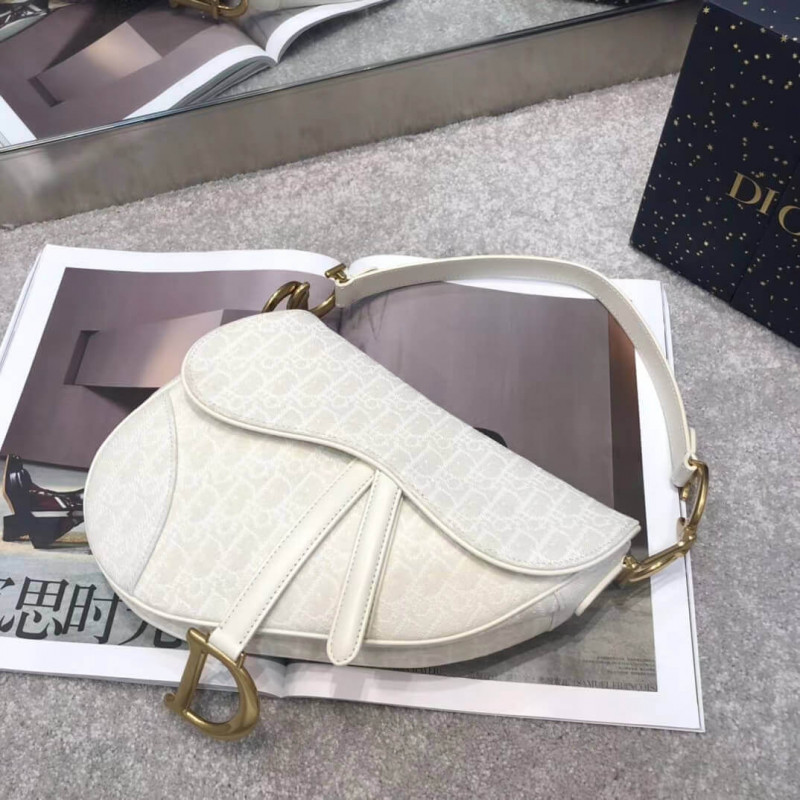 Replica Christian Dior Saddle Bag Ecru Ultramatte Calfskin M0446 - Image 3