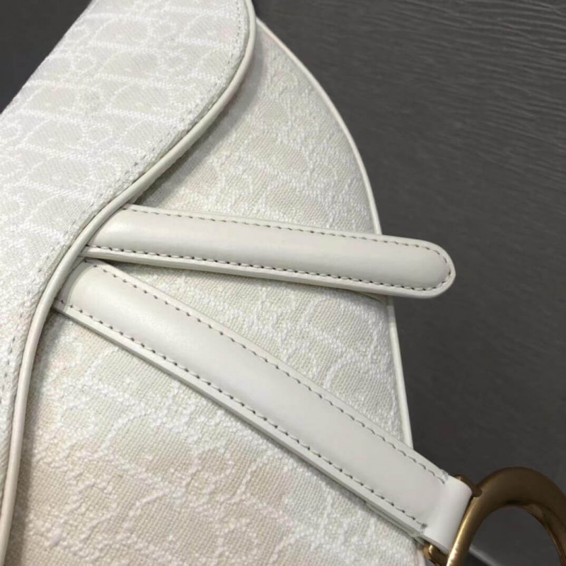 Replica Christian Dior Saddle Bag Ecru Ultramatte Calfskin M0446 - Image 5