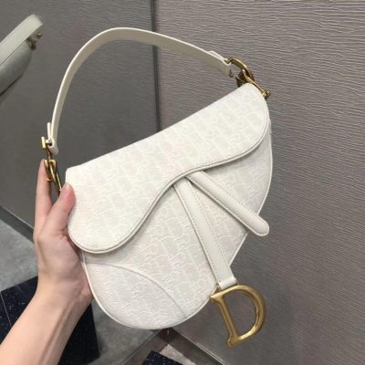 Replica Christian Dior Saddle Bag Ecru Ultramatte Calfskin M0446