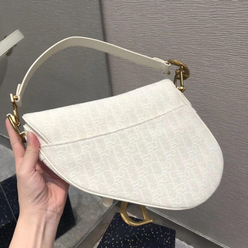 Replica Christian Dior Saddle Bag Ecru Ultramatte Calfskin M0446 - Image 9