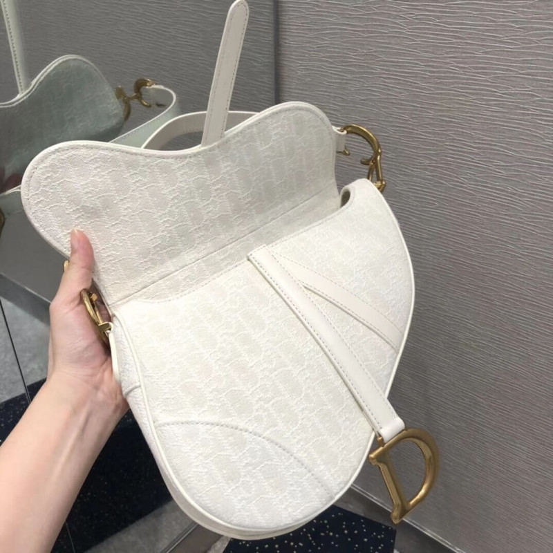 Replica Christian Dior Saddle Bag Ecru Ultramatte Calfskin M0446 - Image 10