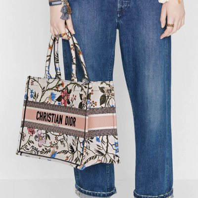 Alternative view of Replica Christian Dior Small Book Tote Multicolor Rosa Mutabilis Embroidery M1296