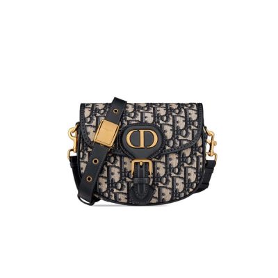 Replica Christian Dior Small Dior Bobby Bag In Blue Dior Oblique Jacquard M9317