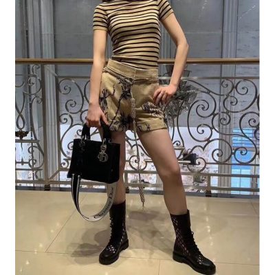 Alternative view of Replica Christian Dior Textile Fabric Medium Lady Dior Bag L4455