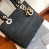 Best Replicas Bags - Christian Dior Textile Fabric Medium Lady Dior Bag L4455 Top Quality Louis Vuitton LV Replica Bags On Sales